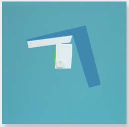 Ermanno Leinardi 2002 - spazio ambiguo - acrilico su tela  cm 40 x 40